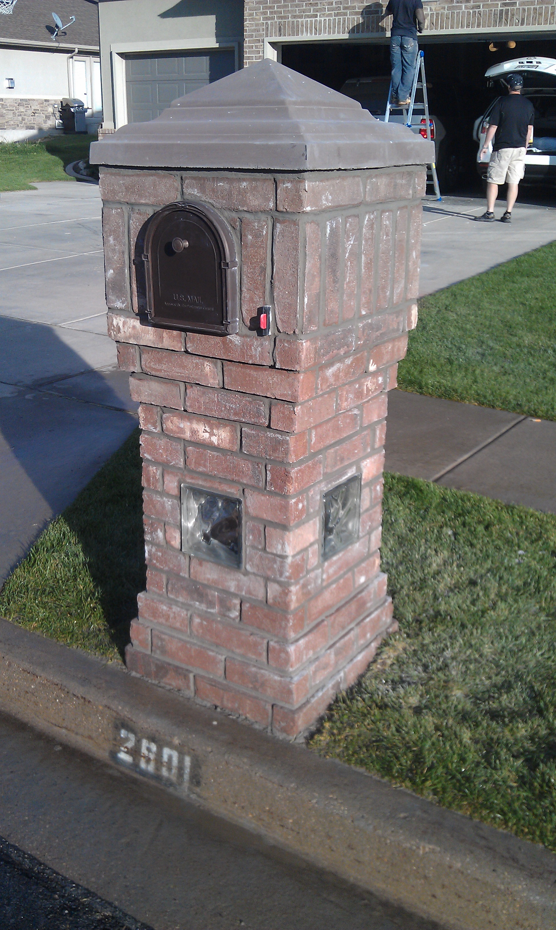 Brick Mailbox with Stone